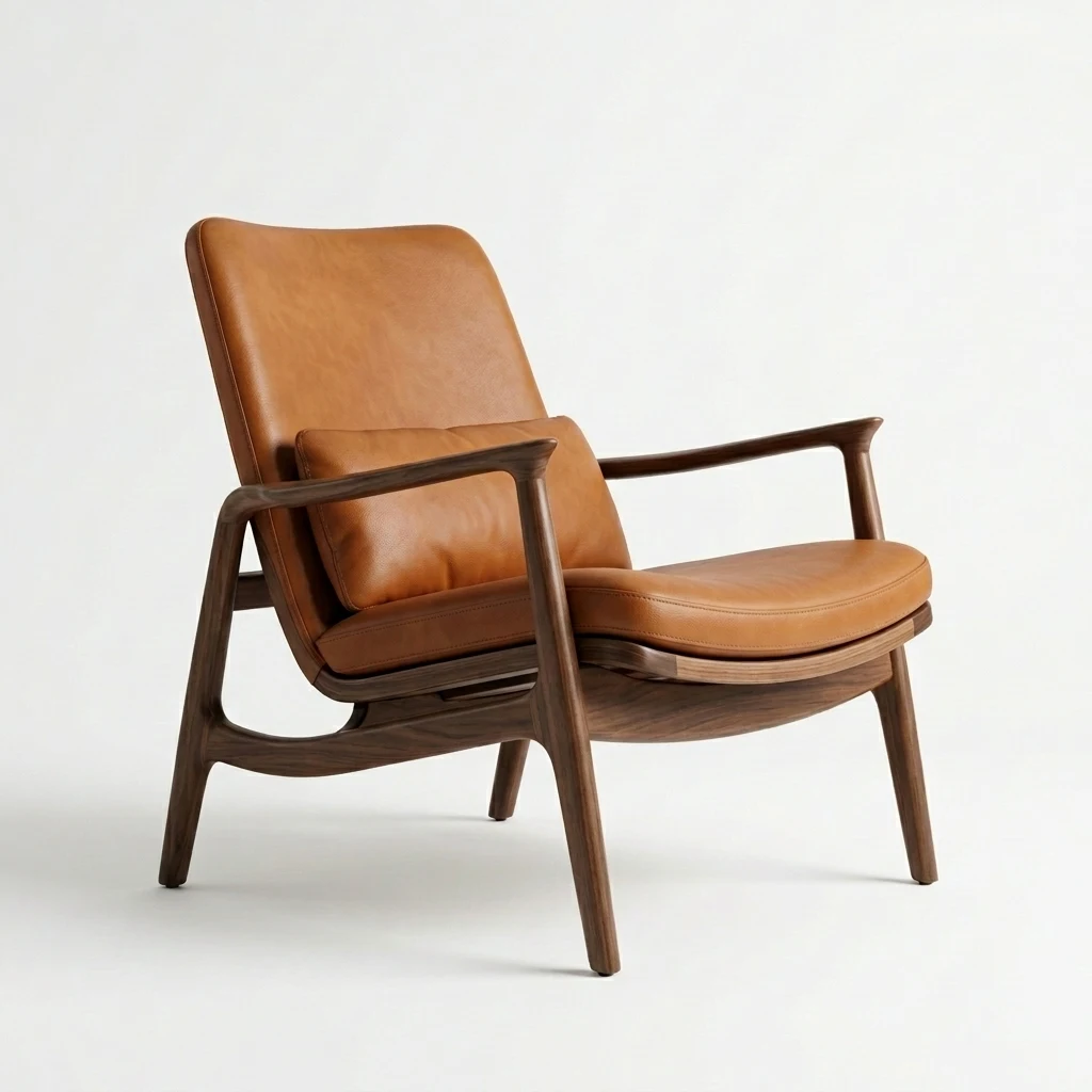 Final textured 3D model of modern lounge chair